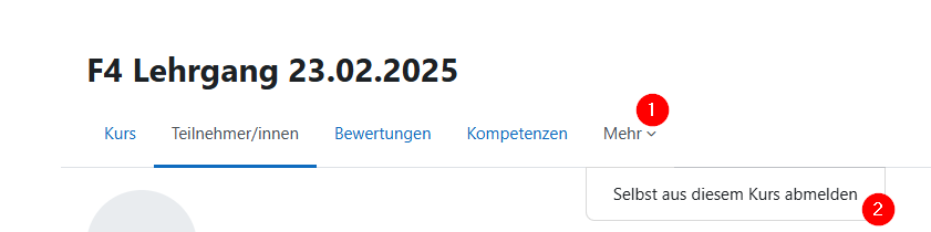 Kurs abmelden